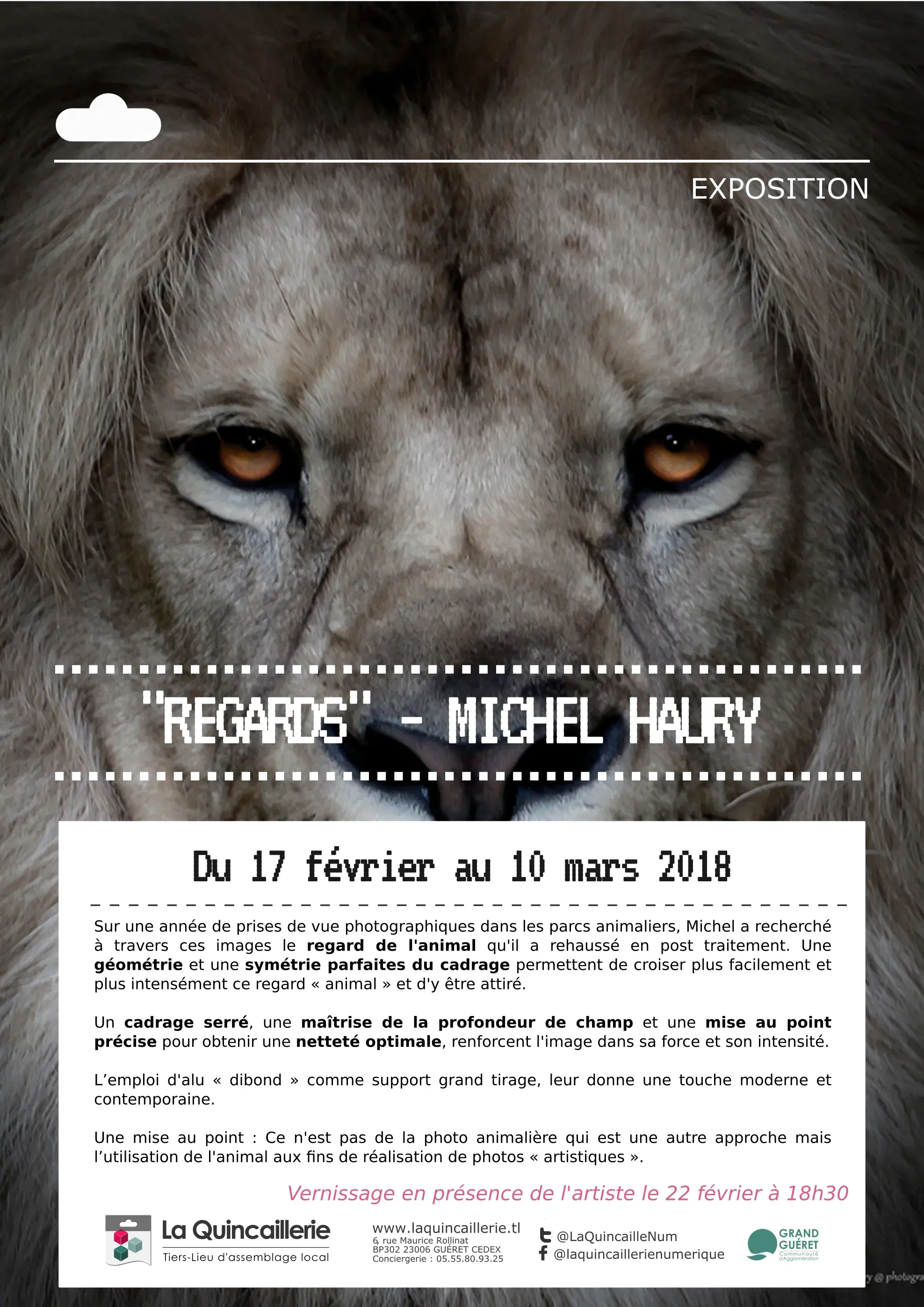 Affiche Michel Haury Photographe - exposition 2018 'Regards'